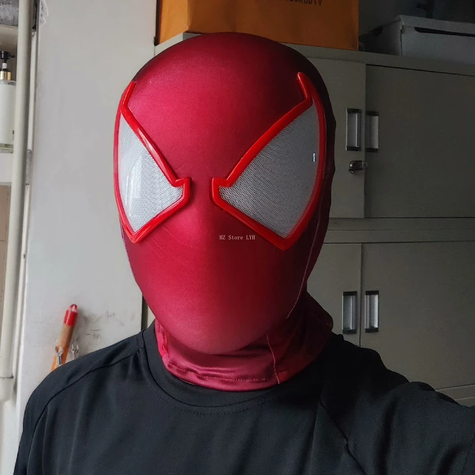 カスタマイズされた赤いスパイダーマンマスク（フェイスシェルと目付き