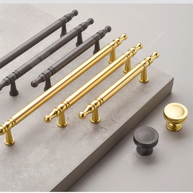 Gold Cabinet Pull Aluminum Furniture Handle Kitchen Cupboard Drawer Knobs Hardware