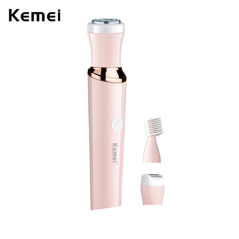 

Kemei Women 3 In 1 Eyebrow Razor Facial Hair Removal Body Hair Trimmer Hair Remover Rechargeable Painless Lips Body Face Shaver