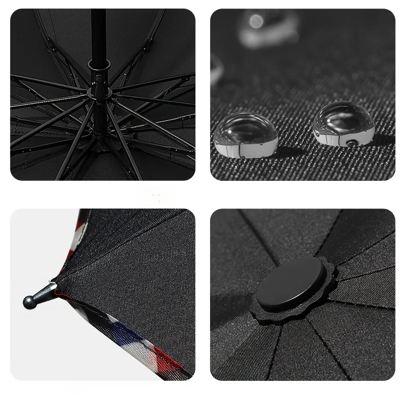 Classic Business Folding Umbrella Ten Bones Bumper Wind-resistant Rainproof Cloth Sunny Rainy Dualuse Universal