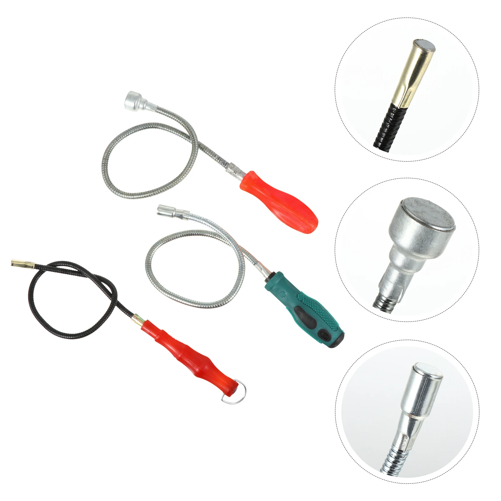 

3 pcs Magnetic Flexible Grabber Telescopic Suction Bar Practical Anti Slip Grip Garage Magnetic Pickup Tool Tool Parts