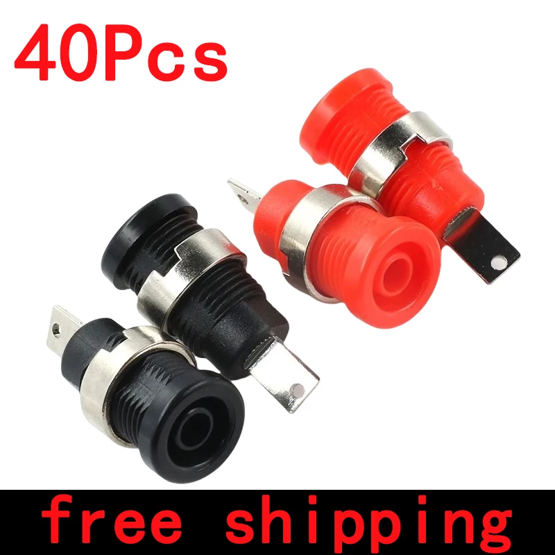 

40PCS 4MM Banana Socket 600V/32A High Current Instrument Binding Post Insulated Panel Socket
