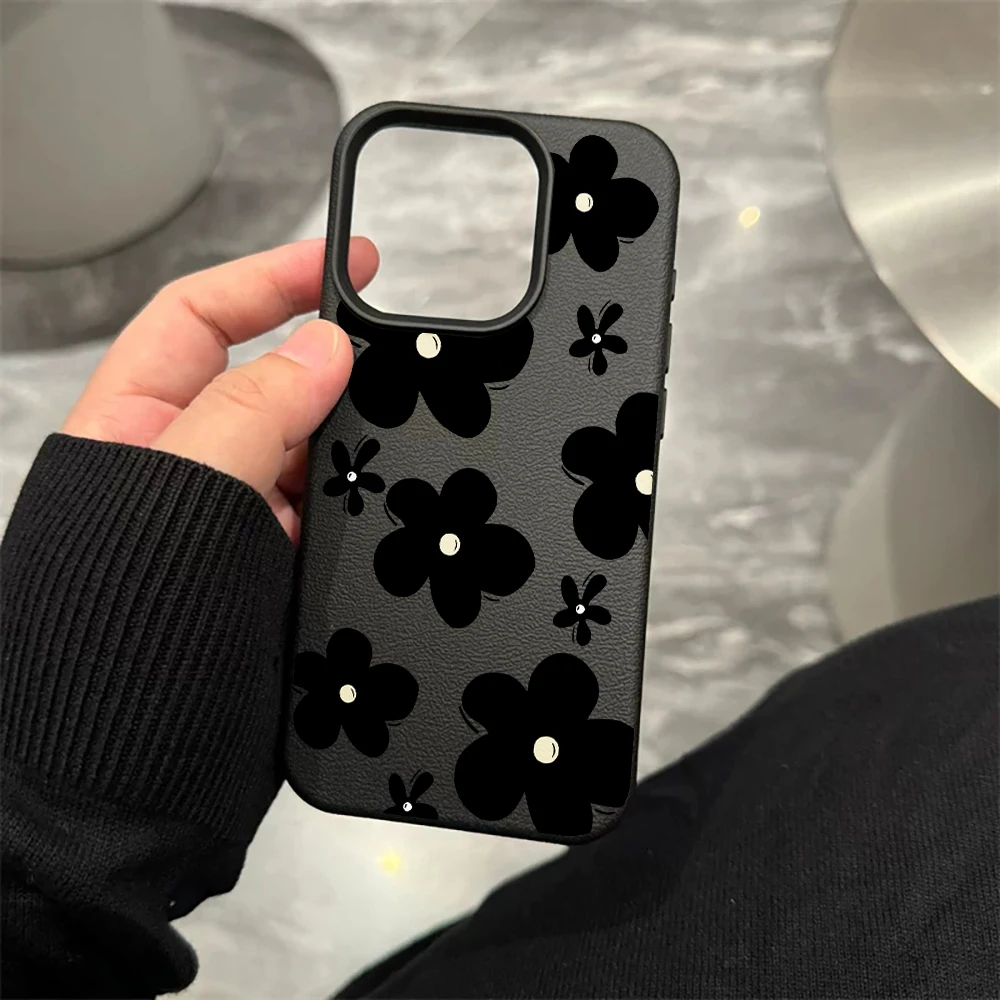 Große Kleine Schwarze Flecken Handyhülle für iPhone 17 16 15 14 13 12 Pro Max 16 15 14 Plus 17 16 15 14 Pro 17Air Silikon Matt Cover – Detail 8