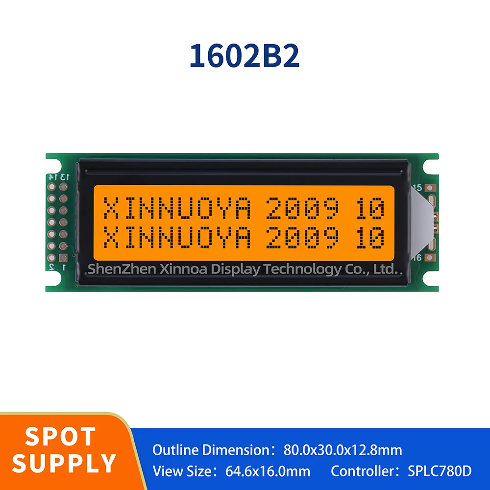 1602B2 16x2 LCD Module Shield Amber Backlight with Interface 1602B2 Grey Screen