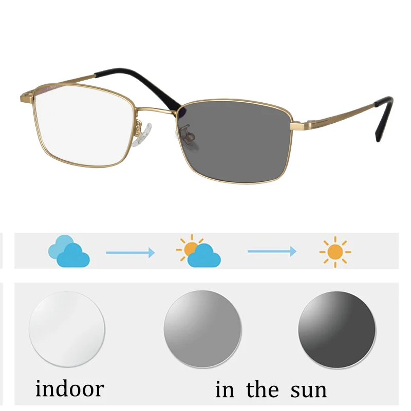 

Titanium Air Glasses Prescription Reading Glasses Men Progressive Multifocal Presbyopia Glasses Myopia Blue Light Optical Lens