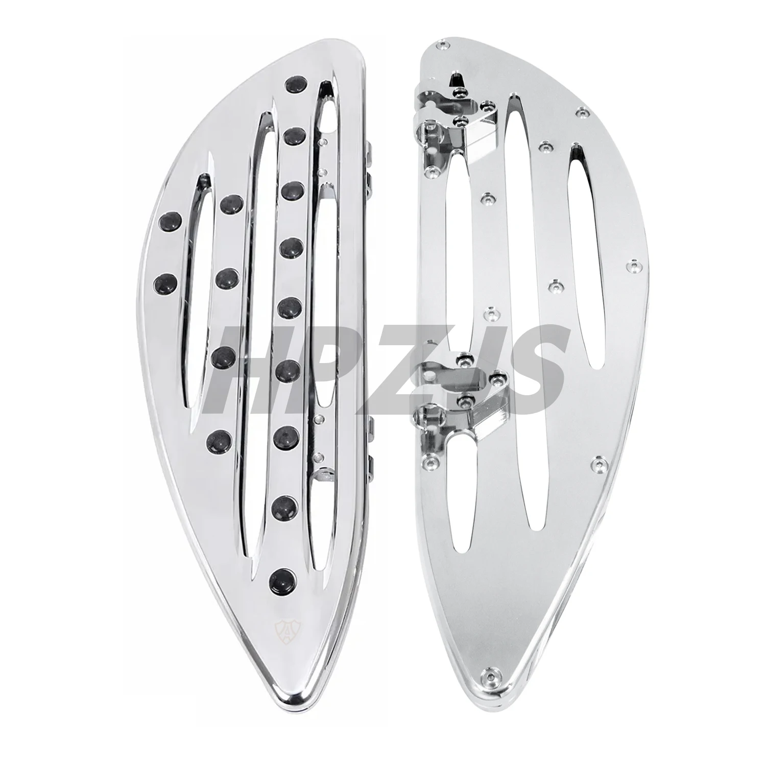 

Black/Chrome Driver Stretched Floorboards Foot Boards For Harley Touring Fatboy Road King CVO Softail FL Dyna FLD 1986-2015