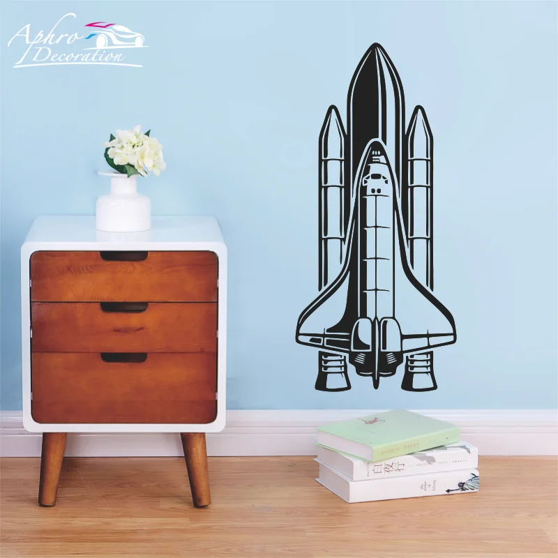 Space Planet Wall Decal Outer Stickers Space Vinyl Sticker Rocket Ship Decal Astronaut Decal Kids Bedroom Decoration