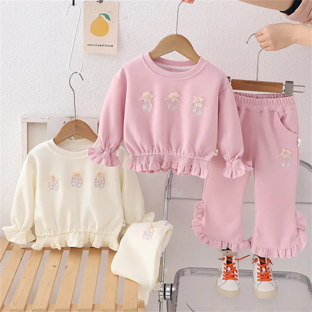 

Autumn Baby Outfit Casual Flower Tshirt Tops+Pants Kids Suit Children's Clothing Set 1-4 Y 2pc/Set Girl's Suit Baby Clothes Set