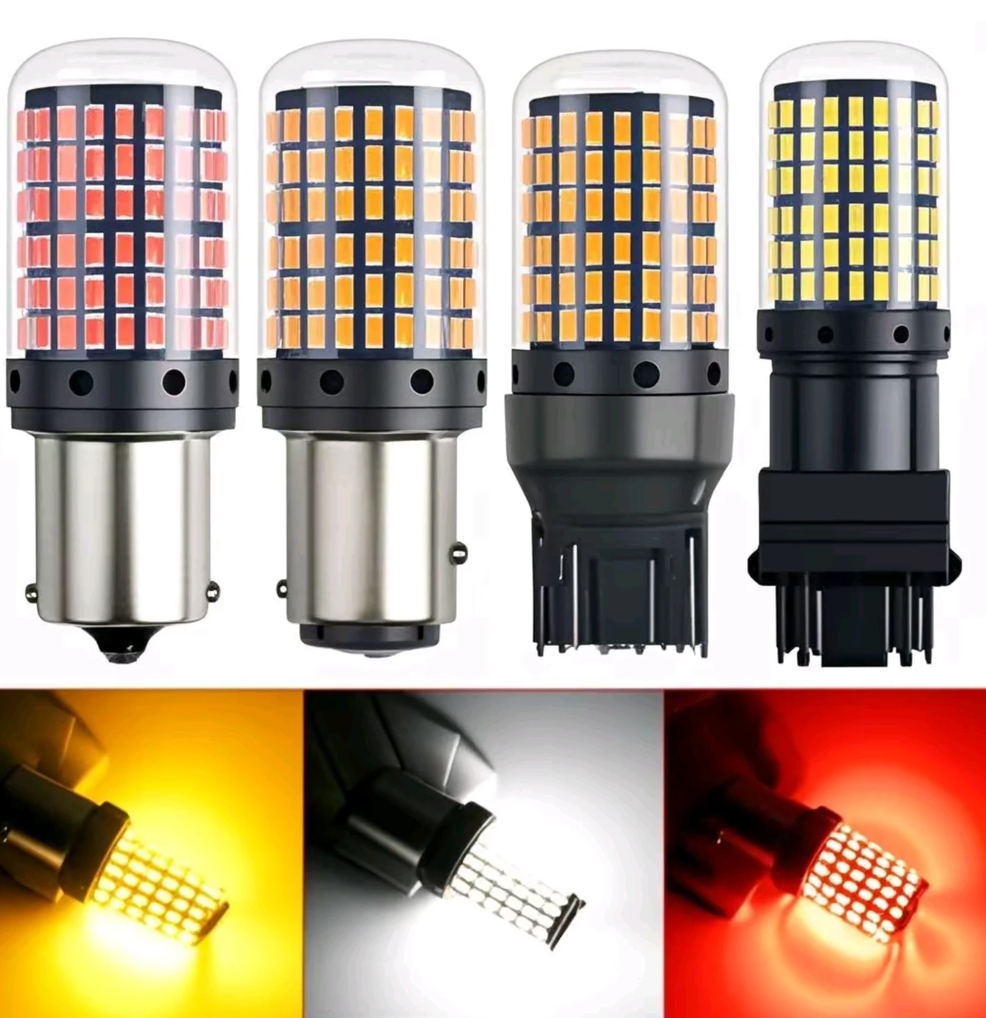 2pcs 12V New LED Bulbs 144smd Lamp Reverse Turn Signal Light BA15S P21W BAU15S PY21W 7440 W21W P21/5W 1157 BAY15D