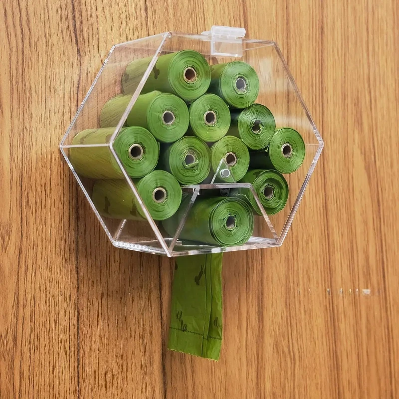 

Transparent pet dog feces bag dispenser acrylic dog garbage bag supplementary roll dispenser