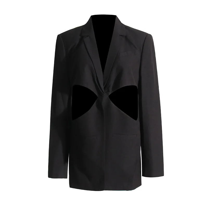 Costume Blazer Sexy en Coton pour Femme, Veste à la Mode, Décontractée, Amissié, un Bouton, Manteau Ins Hot Girl, Streetwear, Automne 2024, 1 Pièce