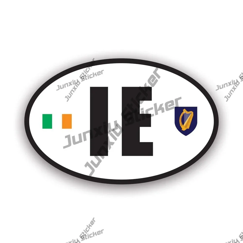 

Ireland Oval Sticker Irish Flag Country Code Euro Ie Uv Protected Decal Phone Trunk Guitar Truck Scratch-proof Exterior Decal