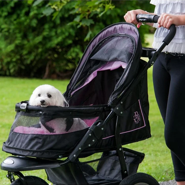 Luxury Folding Pet Stroller for Outdoor Dog Strollers Pet Trolley for Pet Stroller Carrier Travel With Large Wheels