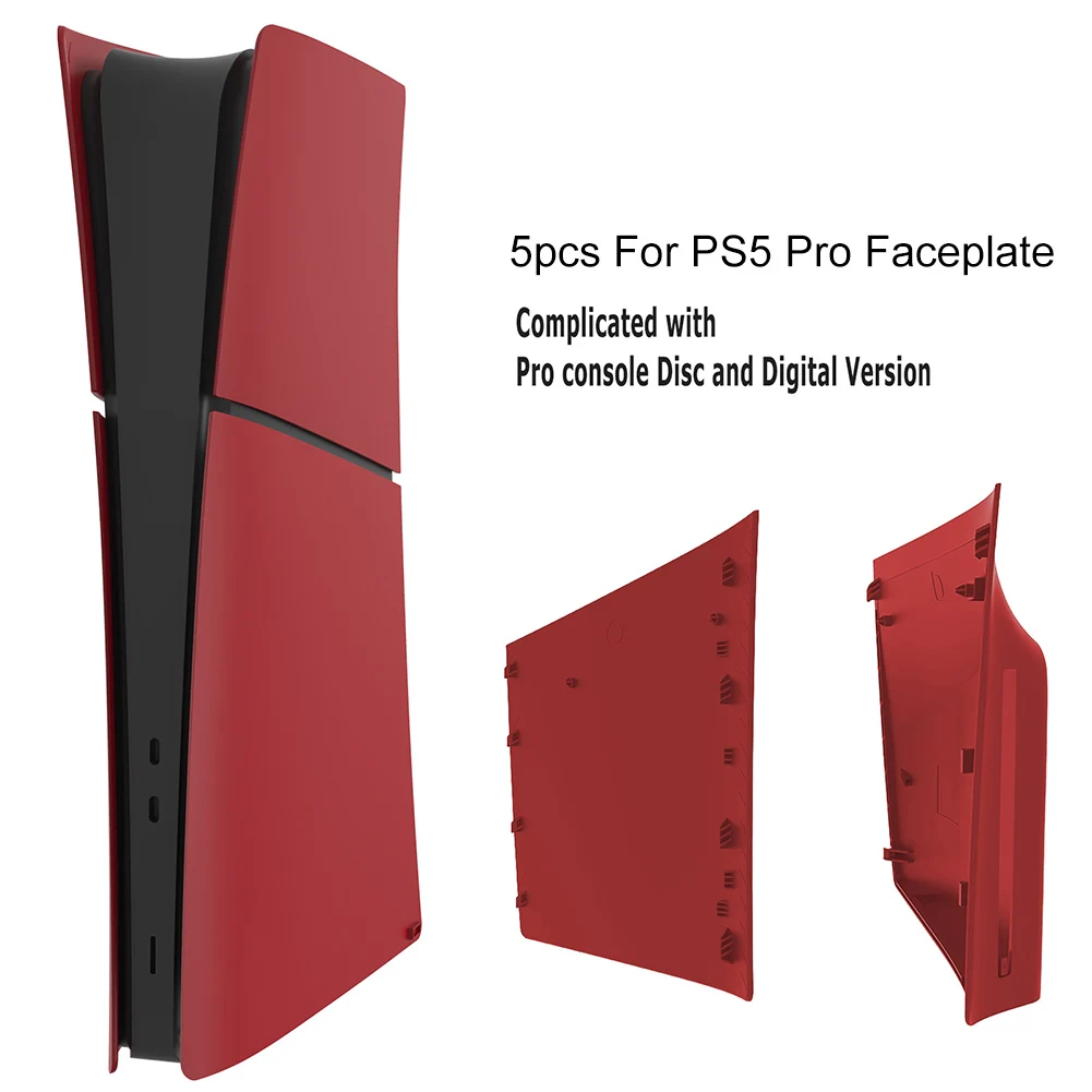 For PS5Pro Game Console Protective Shell Set 5-Piece Protective Faceplate Cover 3mm Thickness Gaming Replacement Accessories