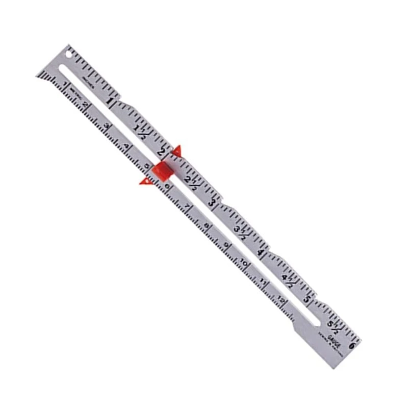 W89C 6Inch Sliding Sewing Gauge Sewing Measuring Tool Aluminum Alloy Quilting Ruler