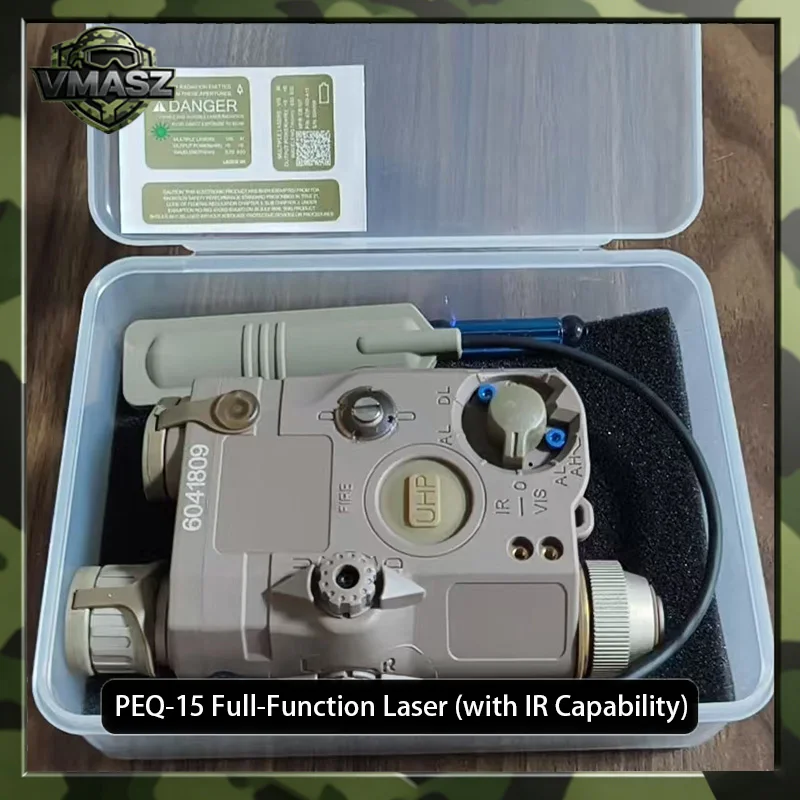 Taktische Airsoft PEQ-15 PEQ15 Rotpunkt-Laserindikator Grünes IR-Licht Scout Light LED Stroboskop-Taschenlampe für Spielzeugwaffen