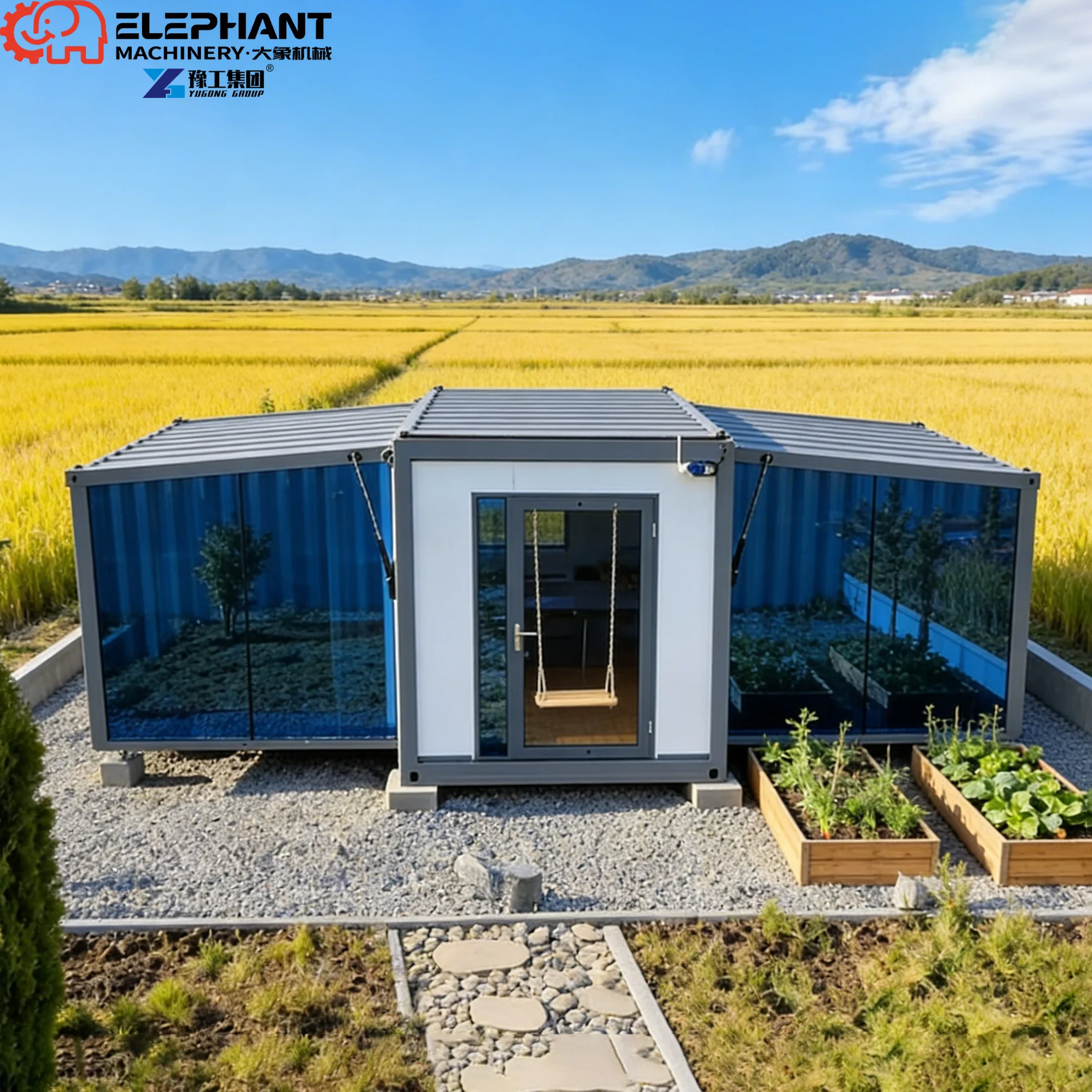 Mobile Luxury 2-Bedroom Capsule Container House, Expandable Prefabricated Container Villa For Outdoor Living