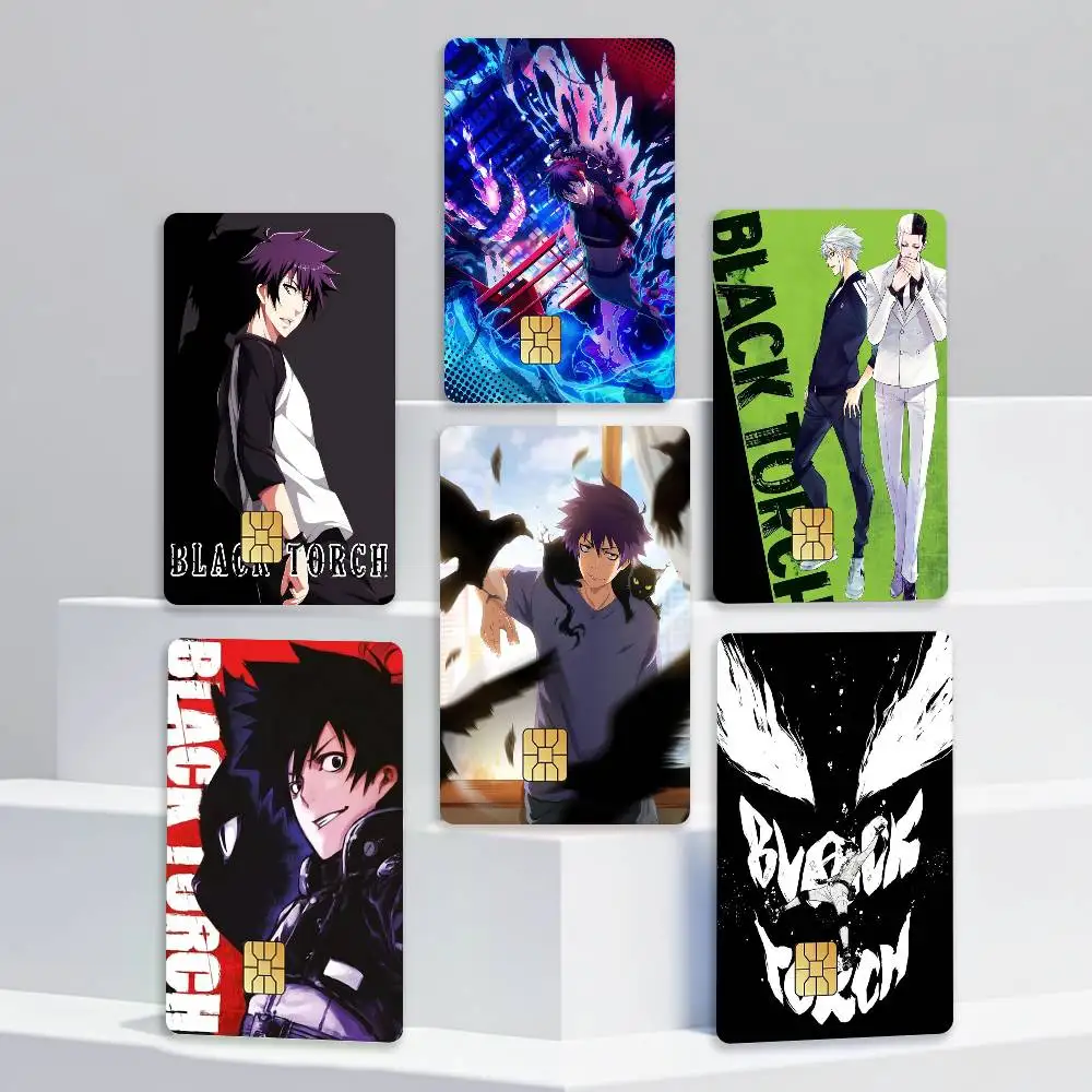 J-Jirou Azuma Anime B-Black Torch Card Stickers for Bank Access Protective Waterproof Film Cover Sticker Gift