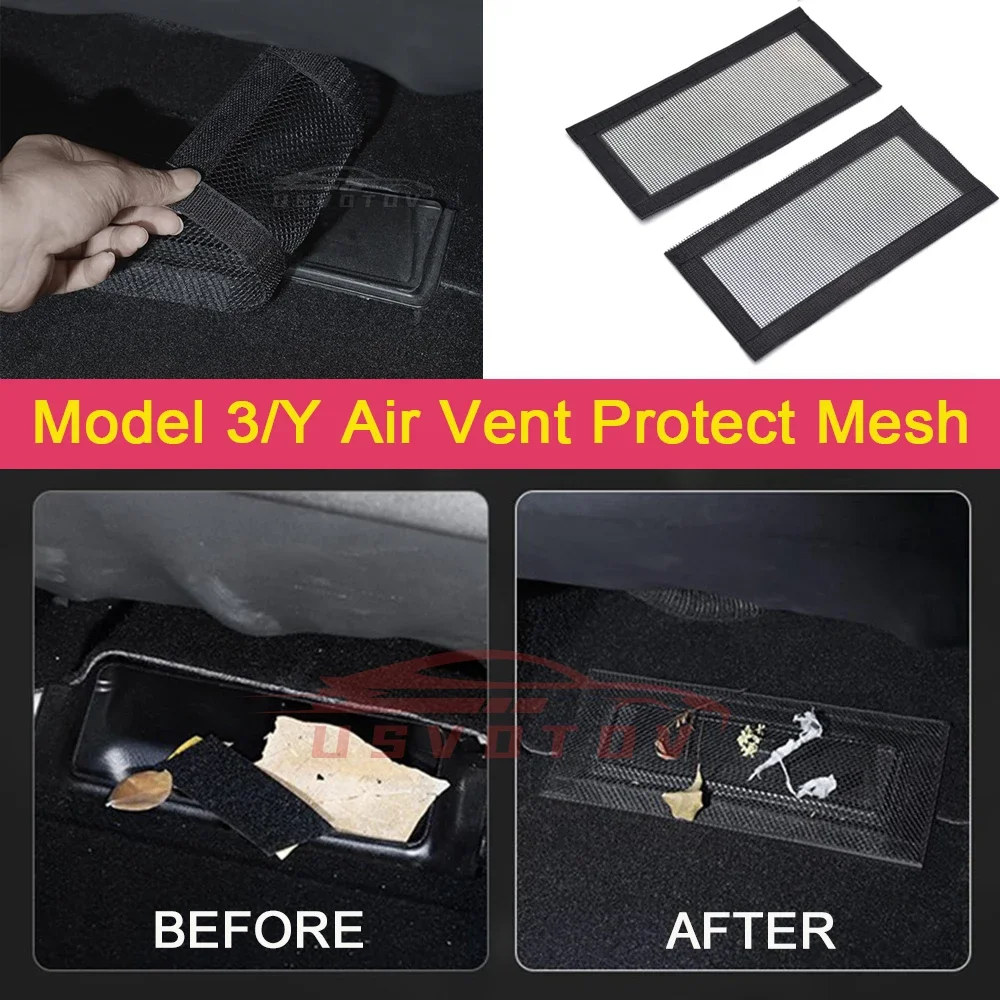 Air Outlet Cover For Tesla Model 3 Y Juniper Under Seat Anti-Blocking Dust Protective Net Car Interior Modification Accessories