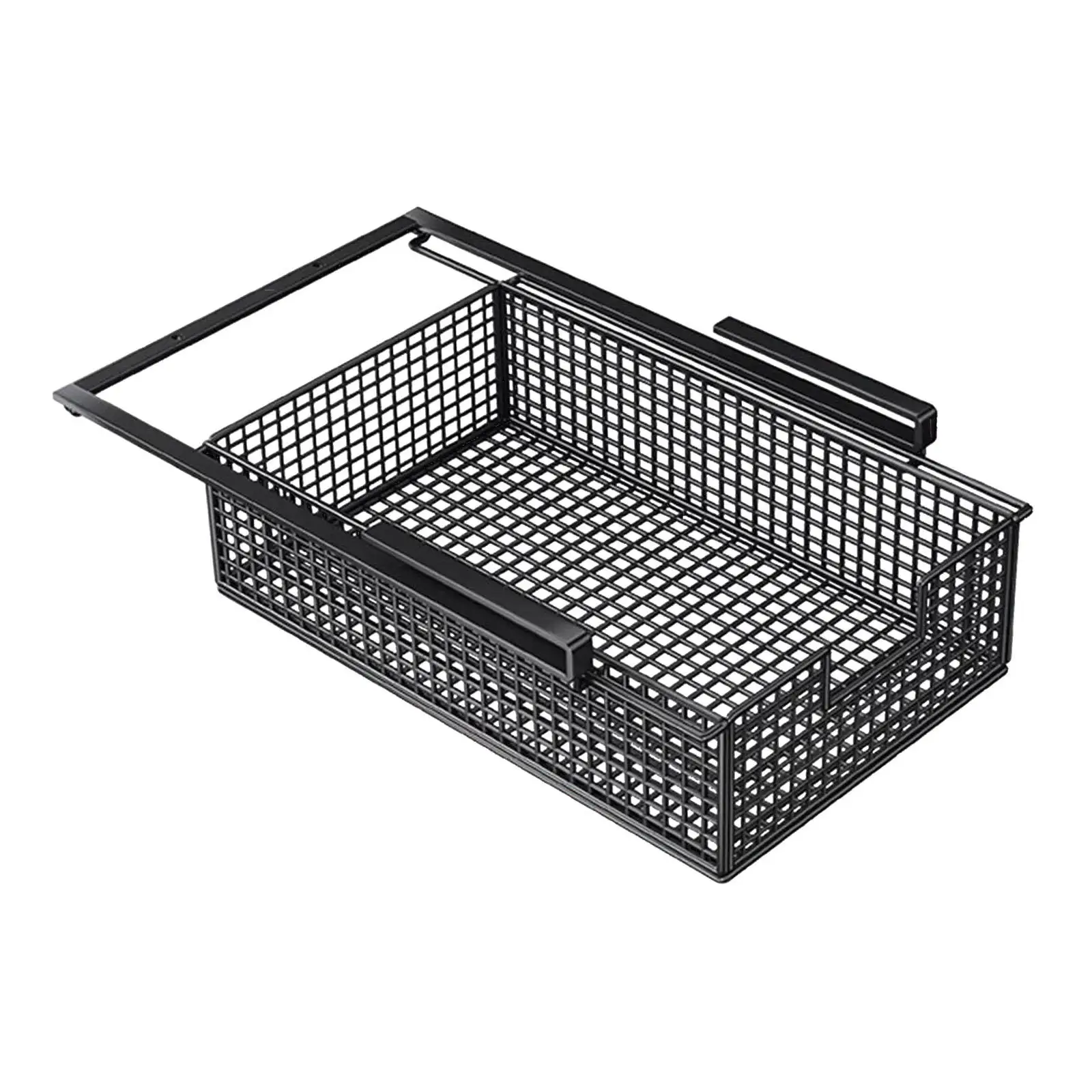 Hanging Pullout Drawer Basket Attachable Storage Basket Supplies Sliding Under Shelf for Home Counter Dining Room Office Kitchen