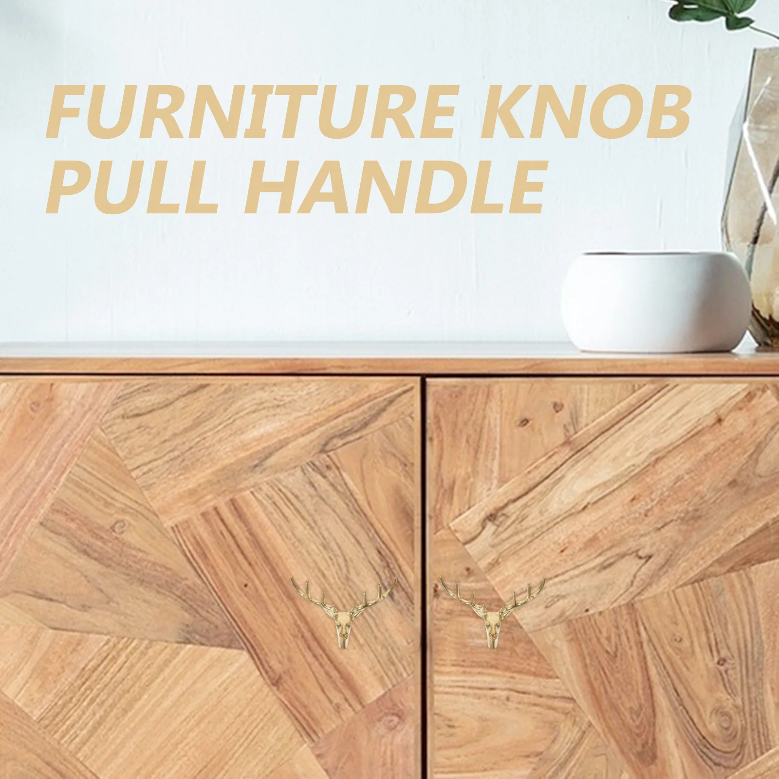 

Brass Deer Head Drawer Pull Vintage Metal Cabinet Handle For Furniture Wardrobe Door Knobs Retro Dresser Pull Hardware