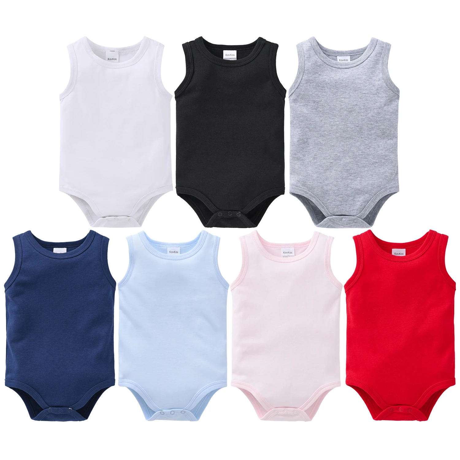 Baby Sleeveless Bodysuit Newborn Solid Color Cotton Romper Infant Tank Top Onesie Summer Vest Jumpsuit Unisex Undershirt 0-24M