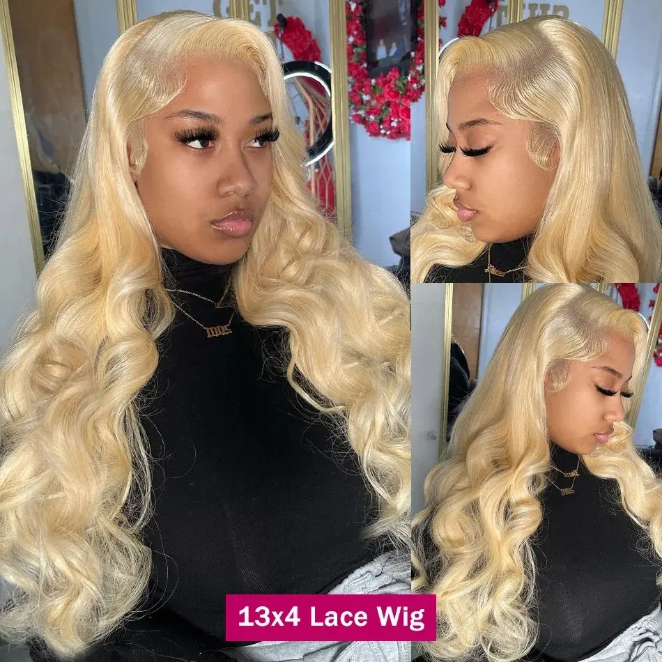 Melodie 613 HD Lace Wig 13x6 Human Hair 13X4 Frontal Blonde Colored Body Wave Glueless Water Wave 150 Density 40 Inch Wigs