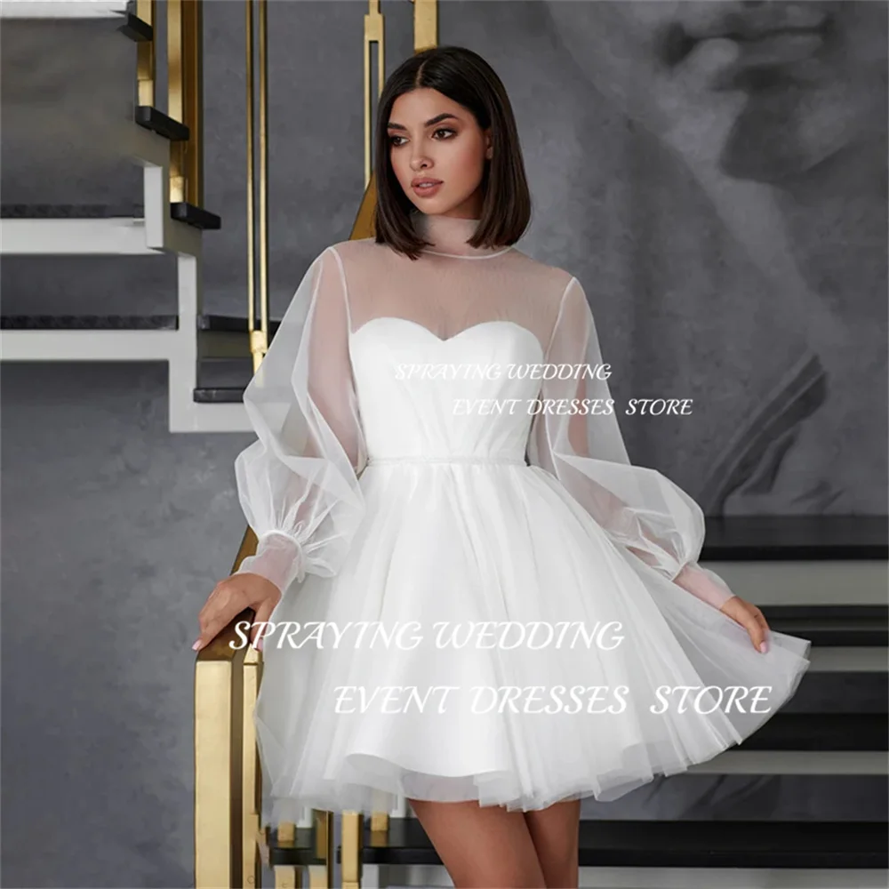 Robe de soirée SPRAYING en Organza, robes de bal courtes, manches bouffantes, pour femmes, robes de bal, robe de demoiselle d'honneur personnalisée, 2025