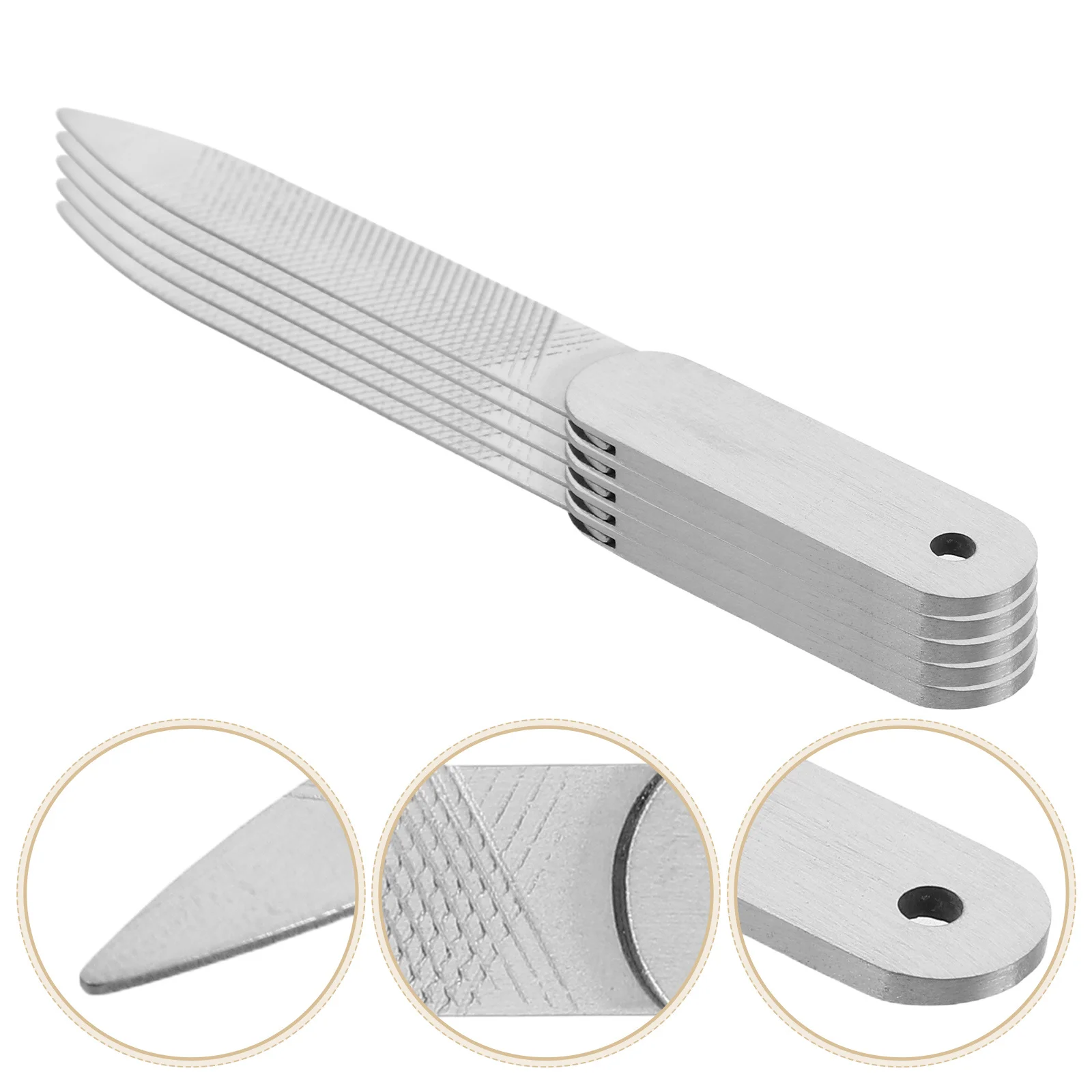 

5Pcs Stainless Steel Double Sided Nail File Manicure Pedicure Tool Portable Travel Fingernail Toenail Buffer Block