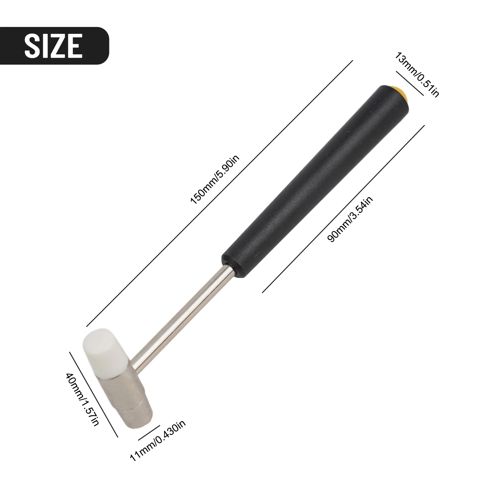 1x Small Hammer Repair Tools DIY Metal & Rubber Hammer Double Head For Repairing Watch Double Headed Design 150/185/177/198mm