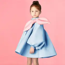 2023 New Children Boutique Princess Evening Gown Bow Puff Sleeve Design Wedding Birthday Baptism Eid Party Girls Dresses A3195