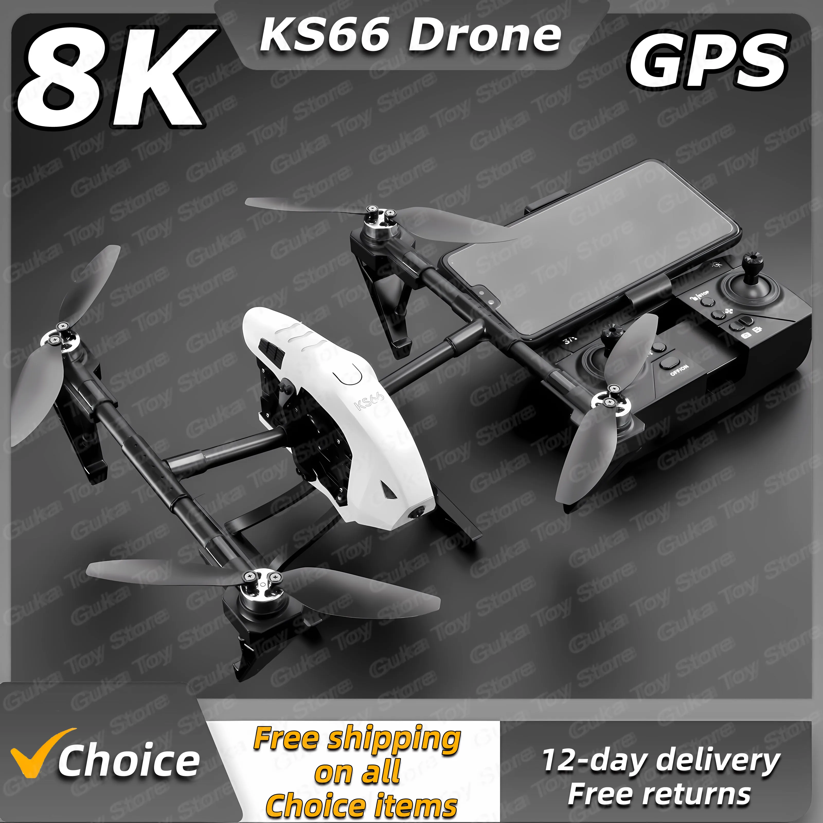 KS66 Drone 8K HD  Professinal Dual Camera 5G WIFI Wide Angle Optical Flow Localization Brushless Motor Remote Control Quadcopter