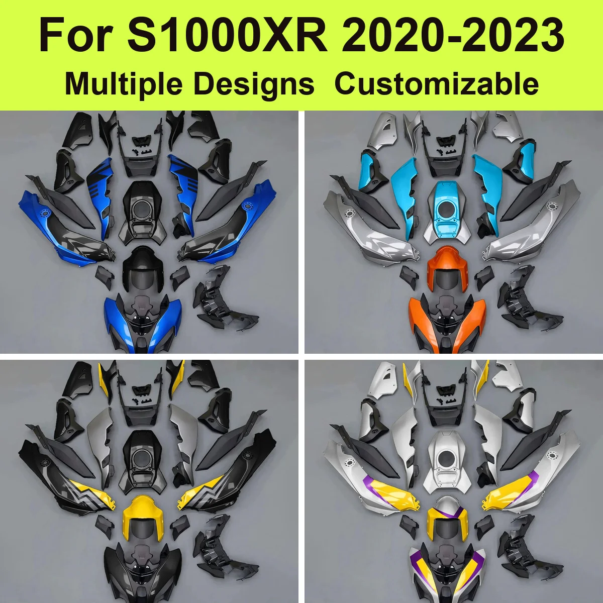 Für S1000XR 2020-2023 Ersatz-Verkleidungssatz Lackierte ABS-Kunststoff Motorradverkleidungen Karosserie-Abdeckungen Gelb Schwarz