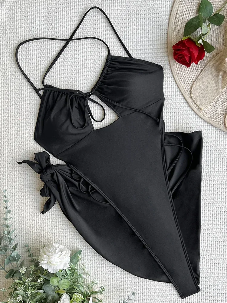 

With Sarong Backless Extreme Mini Micro G String Female Swimwear One Piece Swimsuit Women High Cut Monokini Bathing Suit Swim