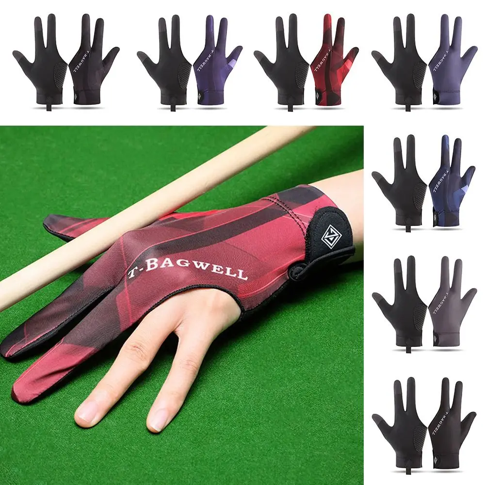 Left Hand Billiards Glove Elastic Non Slip Three Fingers Glove Breathable Billiard Training Gloves Fitness Accessories