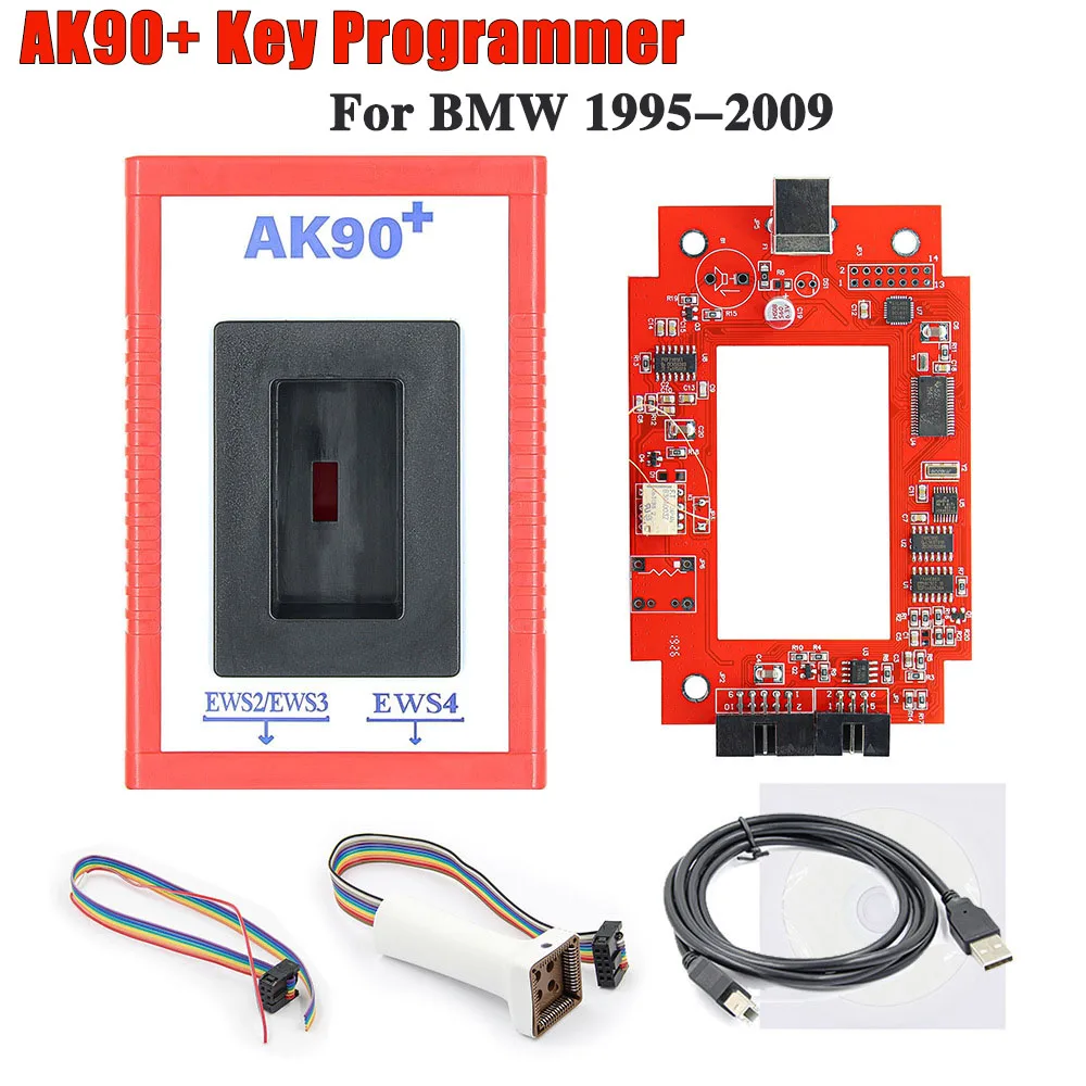 For BMW AK90+ V3.19 Auto Key Programmer Key Code Read Compatible with EWS CAS AK90 Key Programmer Tool for BMW EWS CAS 1995-2009