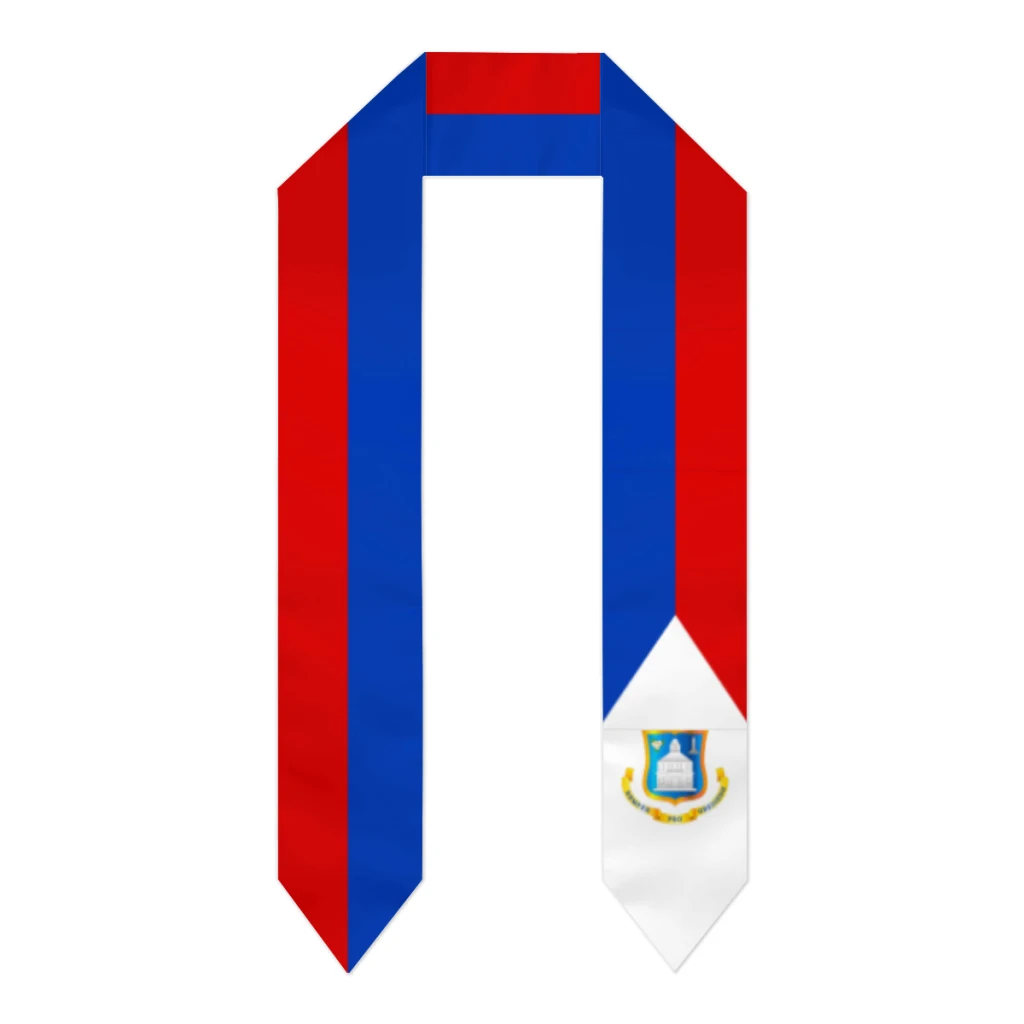 Szarfa na ukończenie szkoły Sint St. Maarten Flag szalik szal ukradł szafirowo-niebieski z paskiem w kształcie gwiazdy suknia kawalerska akcesoria wstążka 180*14cm