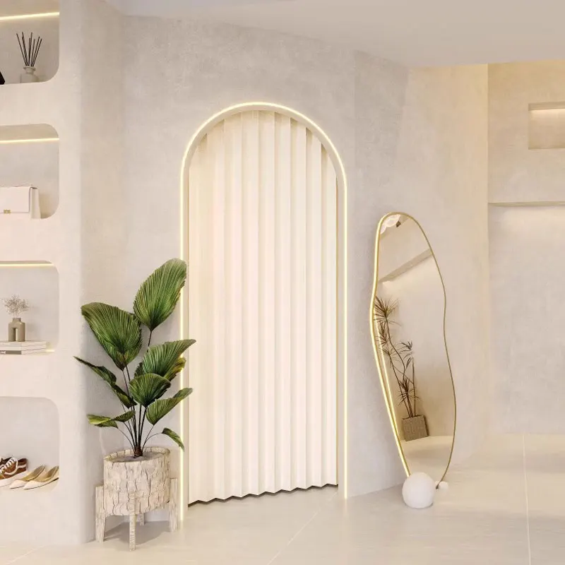 Soft Partition Curtain for Kitchen and Fitting Room, Privacy Divider Panel with Modern Decor and Room Separation