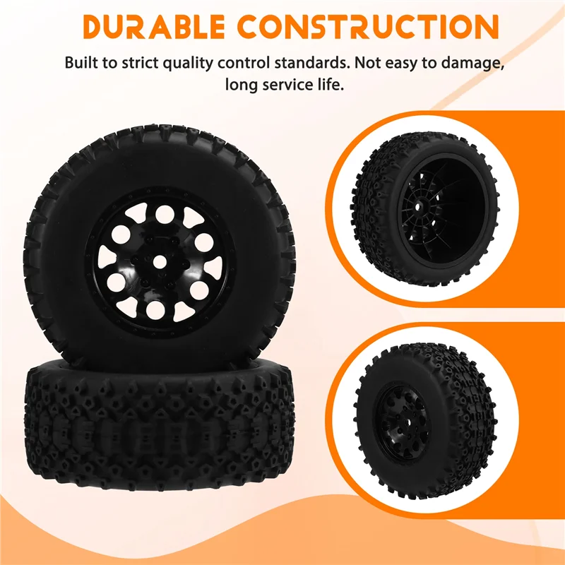 AS96-12Mm Hex Wheels Tires Set With Foam Inserts 1/10 RC Short Course Truck Compatible With Slash 2WD