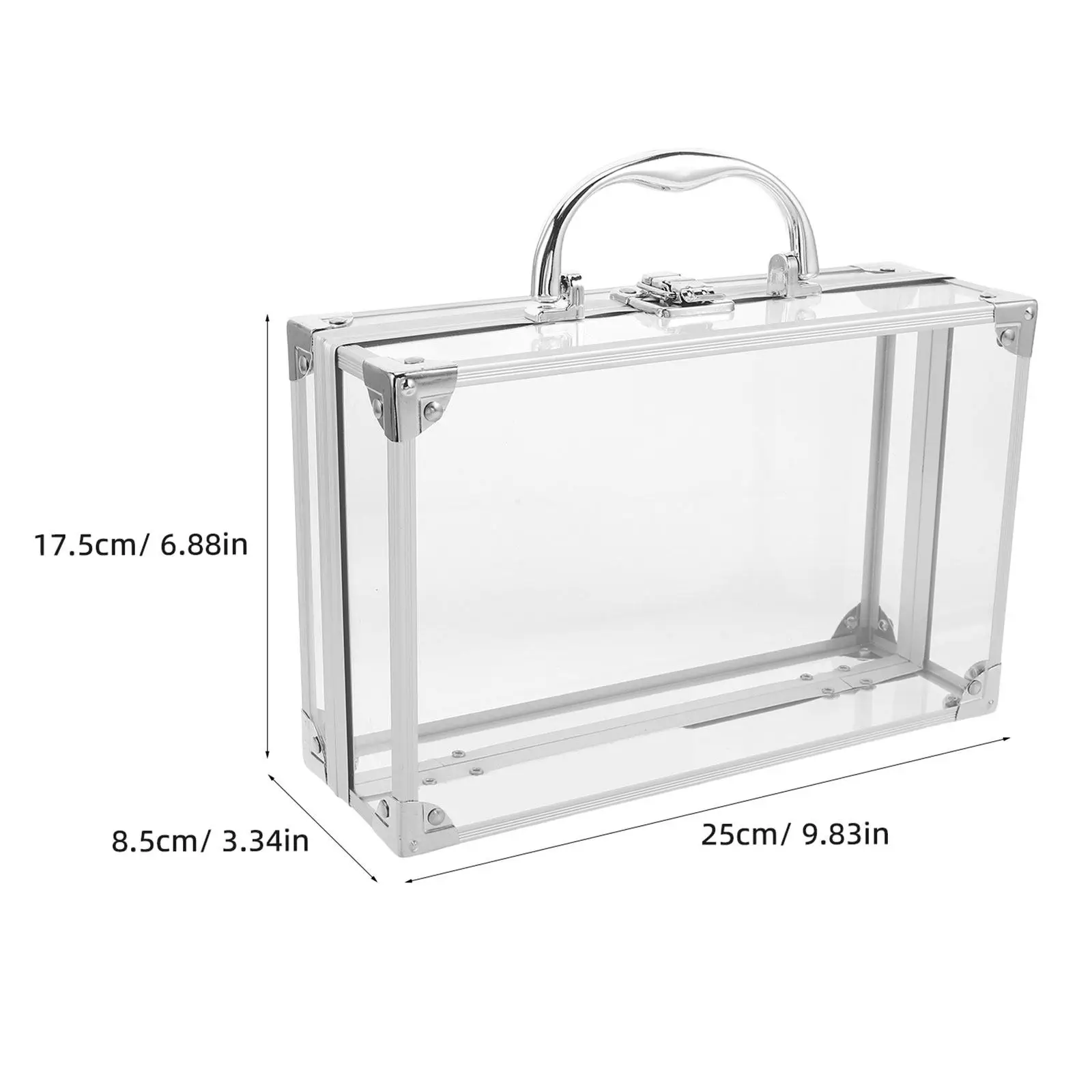 2Pcs Transparent Book Container 9.8x6.9x3.35 Portable Organizer Box Handle Clear Protective Storage Case for Bible Comics