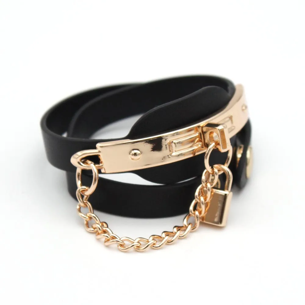 2022 New Design Fashion Wrap Leather Bracelet For Women Wholesale Vintage metal Multilayer Women Bracelet Jewelry Gift