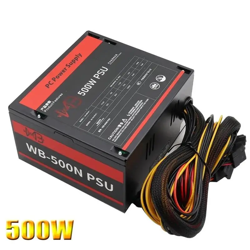 Top Computer Power Supply 500W Rated 110V 220V ATX For PC Gaming 120 mm Fan Desktop Chassis Fuente De Alimentacion