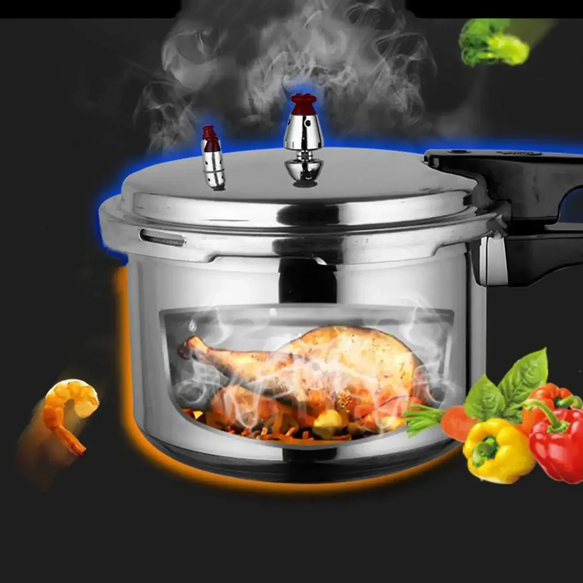 Kitchen Pressure Cooker Cookware Soup Meats pot 18/20/22cm Gas Stove/Open Fire Pressure Cooker Outdoor Camping Cook Tool Steamer