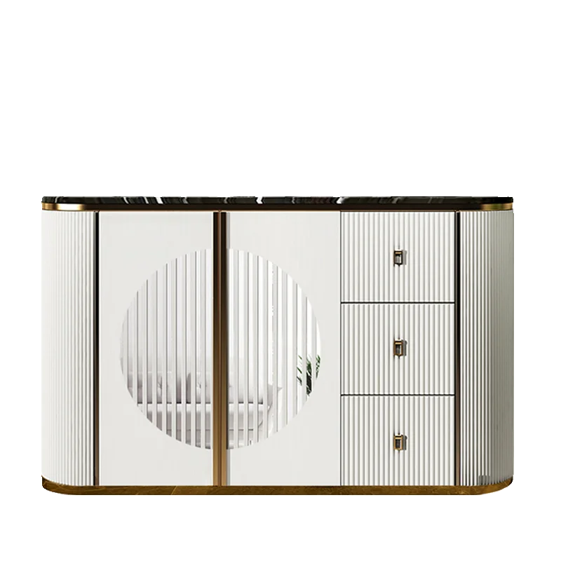 

Light luxury rock slab entrance cabinet, dining side locker, living room partition decorative cabinet