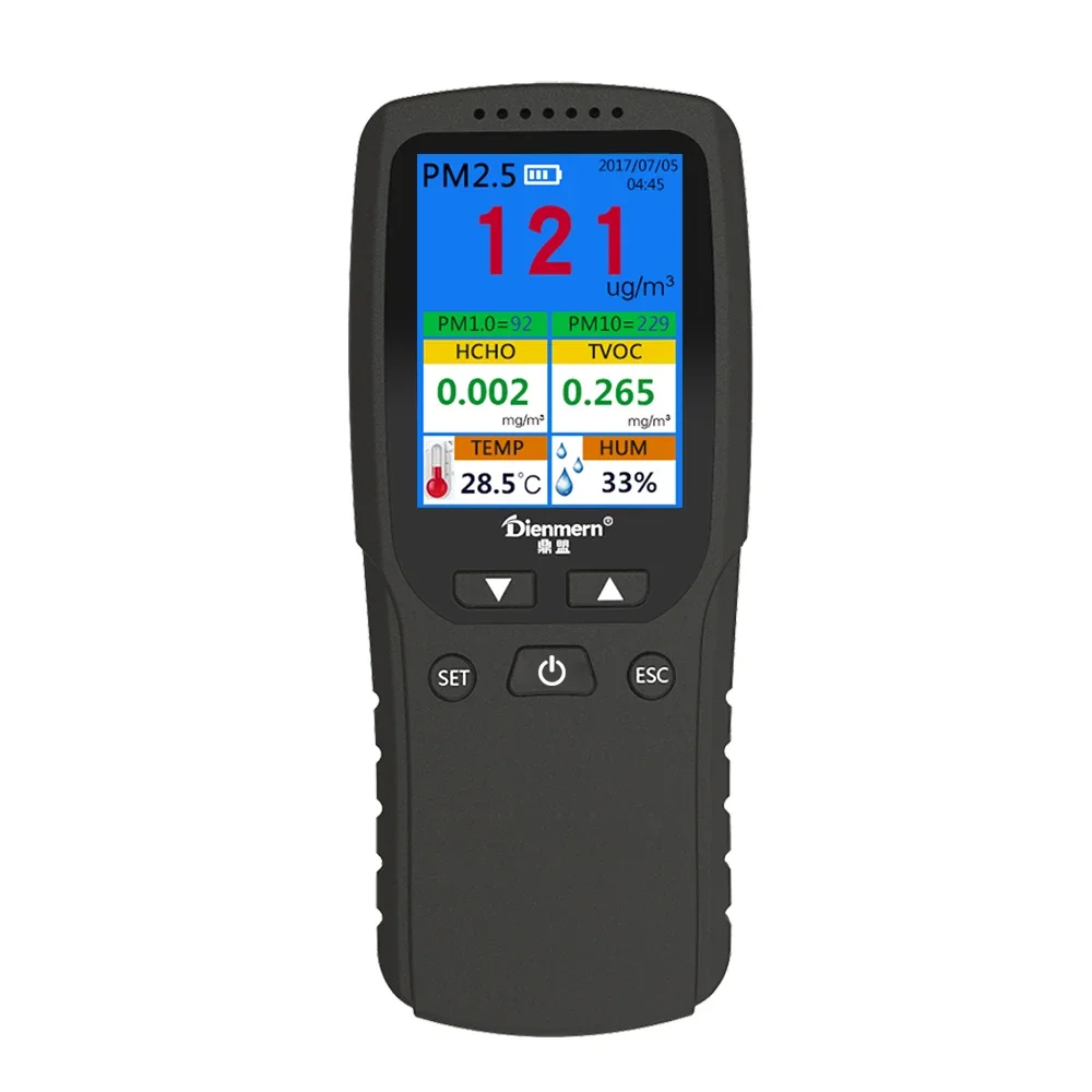 

Digital Air Quality Detector PM2.5/PM1.0/PM10/HCHO/TVOC/Temp & Humidity (OEM Packaging Available