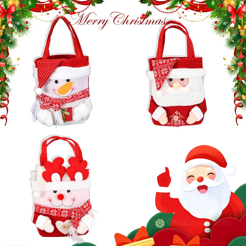 Christmas Apple Tote  Children's Candy Gift Bag Christmas Eve Party Elk Santa Gift