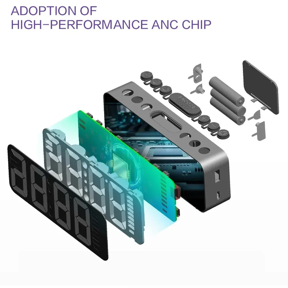 Large Digital Alarm Clock Battery Plug-in Dual-purpose Alarm Clock Type-c Interface Indoor Clock Safe and Energing