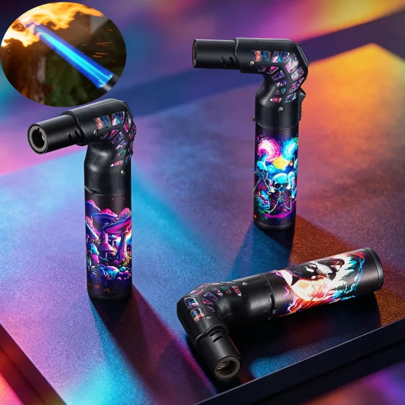 New portable metal handheld high firepower windproof spray gun cigar moxibustion outdoor camping durable barbecue gun lighter