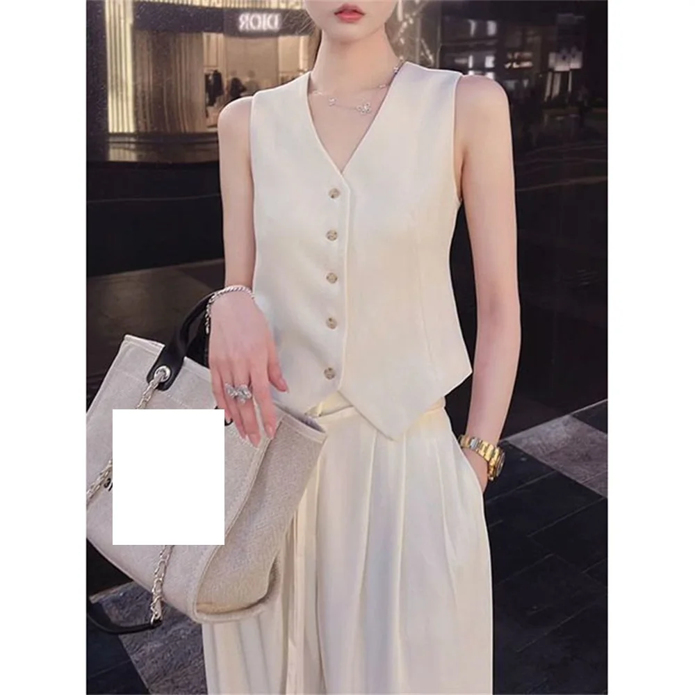 Fashionable Set 2024 Summer New High end Style Celebrity and Royal Sister Small Fragrance Style Suit Vest+Pants Two Piece Set