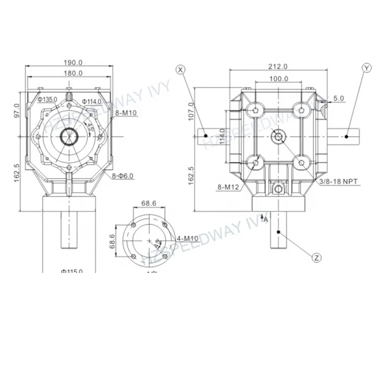 1.93: 1, 1.46: 1 Agricultural Gearbox PTO Reducer for Rotary Cultivator Fit 20-70HP Tractor